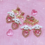 しゅがうさキラキラハートピアス/イヤリング🐰