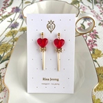 ハートキャンディのピアス/イヤリング(Red)