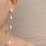 14kgf  バロックパール　4連パール　ロング　ピアス　イヤリング