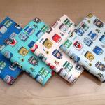 ６重ガーゼハンカチ  ⋆電車⋆  刺繡名入れ〖受注制作〗