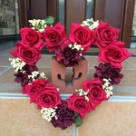 No.wreath-14134/★ギフト/花/玄関リース★【スグ◎発送】/手作りアートフラワー・リース30cm/レッド・ハート