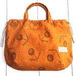 『きんちゃくbag』▼北欧テイスト/タンポポbrooch（ディープマスタード)▼