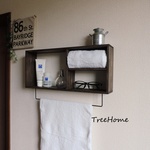 『Anbeアイアン－ブラウン』タオルハンガー　タオル掛け　ウォールシェルフ　ウォールラック　洗面所　壁掛け　賃貸 