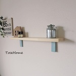 『ARI-T　クリア×スカイブルー』　ウォールシェルフ　壁掛け棚　飾り棚　賃貸