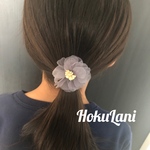 グレーフラワー ヘアゴム