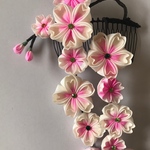 枝垂れ桜のヘアコーム☆つまみ細工☆