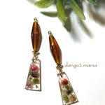 640円☆チェコロング☆花入小レジンのピアスのピアス/イヤリング