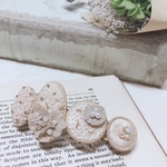 ❁ 布花 × 刺繍 バレッタ❁ 