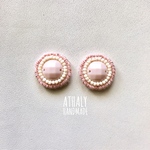 ピアス/イヤリング　circle ◯ SAKURA ビーズ刺繍