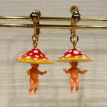 再販🍄きのこびとイヤリング👶レッド（B）