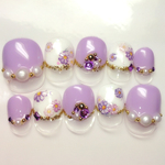 RUNA♪ベリショパープルコスモスミニフラワーネイルチップ