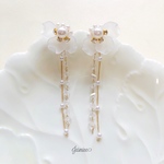艶パール×花びら 2way＊チェーン ピアス