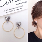【EIMI】アイスグレートライアングル×ゴールドフープ2way＊ ピアス/イヤリング