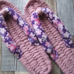布ぞうり：cameo pink24.5cm/紫ぼかし桜
