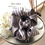 Ruban モアリボン  バンスクリップ    グレーベージュストライプ　& グレー