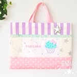 【カップケーキNO.4】アップリケが可愛いレッスンバッグ