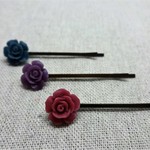 お花のヘアピン(ローズ）Ｅ