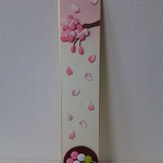 ちりめん細工   桜と三色団子  短冊(掛け替え用)  
