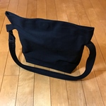 ワイドストラップ2ウェイショルダーバッグ《10号帆布・ブラック》