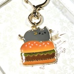 にゃんバーガー♡キーホルダー(灰猫)