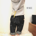 再2販『スカル柄』児島デニムのサルエルパンツ☆親子コーデ