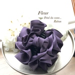Ruban フルール　バンスクリップ    ファブリックリボン パープル