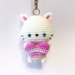 ねこちゃんのあみぐるみバッグチャーム2020バレンタイン-B