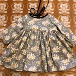 [90サイズ]お花のギャザーワンピース
