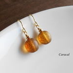 ～Cognac～（アンティーク風/送料無料/ピアス/イヤリング/チェコガラス/大人/綺麗/オフィスアクセサリー）
