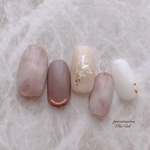 ネイルチップ×大理石風