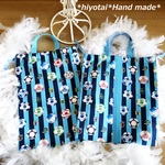 3日間SALE!!体操服入れ*2枚セット*巾着*サッカー*入学・入園準備*男の子*青*ボール*給食袋*エコバッグ