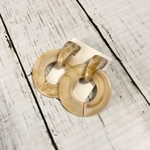 マーブルアクリルチェーン 大ぶりピアス