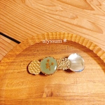 dryflower  barrette green parts／ドライフラワー レジン