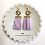 淡い紫★レトロで可愛い❤︎くり抜きスターとタッセルのピアス/イヤリング