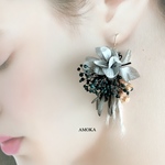 [紫陽花] grise グリース　ドライフラワーピアス/イヤリング    ゆらゆら揺れる