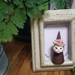 お花白ねこリング  猫