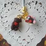 バレンタイン  チョコレートくまちゃんのストラップ