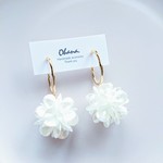 再販＊大ぶり パール flower チタンピアス