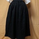 リネンタックギャザースカート〜black〜