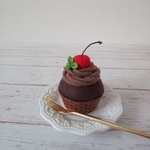 カップケーキ（チェリーチョコ）☆フェルトスイーツBOX