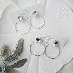 個数限定！2WAY☻シルバービジュースワロ×ウェーブフープ ピアスorイヤリング（129