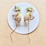 レジン しかくゆらゆらピアス