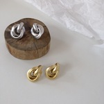 matte metal 3 ring earring