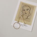 asymmetry swing pearl&hoop earring