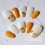 ふんわりフラワーネイルYellow×mustard