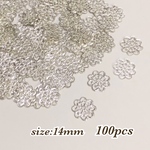 14mm 100枚☆シルバー☆お花の透かしパーツ