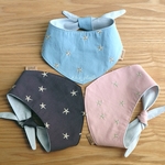 【残少】ゴールド刺繍 星柄バンダナ/スター・くすみカラー・犬・猫