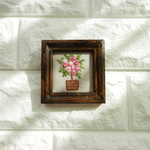 フランス刺繍のミニ額縁　春　インテリア　刺繍額　フレーム