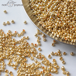 ガラスシードビーズ（めっき）☆ゴールド*☆2mm（丸小相当）☆約50g