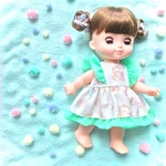 メルちゃん　シフォンフリルワンピース（グリーンフリル）